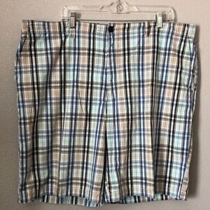 Y2K IZOD plaid shorts Men's 42 100% cotton grandpa vintage look summer hiking